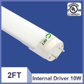 High lighting efficacy 2ft 10w led tube lamp t8 600mm